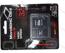 MicroSDHC 32GB QUMO Class 10 с переходником QM32GMICSDHC10U3